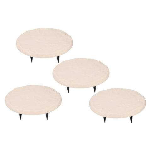 Outdoor Step Stones Decorative Polypropylene Resin Stepping Stones with Ground Stakes for Lawn Garden Pathway Round Beige In Australia - Darrahopens