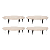 Outdoor Step Stones Decorative Polypropylene Resin Stepping Stones with Ground Stakes for Lawn Garden Pathway Round Beige In Australia - Darrahopens