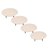 Outdoor Step Stones Decorative Polypropylene Resin Stepping Stones with Ground Stakes for Lawn Garden Pathway Round Beige