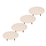 Outdoor Step Stones Decorative Polypropylene Resin Stepping Stones with Ground Stakes for Lawn Garden Pathway Round Beige
