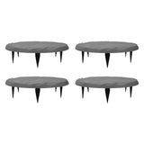 Outdoor Step Stones Decorative Polypropylene Resin Stepping Stones with Ground Stakes for Lawn Garden Pathway Round Gray In Australia - Darrahopens