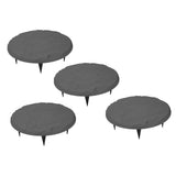 Outdoor Step Stones Decorative Polypropylene Resin Stepping Stones with Ground Stakes for Lawn Garden Pathway Round Gray