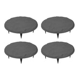 Outdoor Step Stones Decorative Polypropylene Resin Stepping Stones with Ground Stakes for Lawn Garden Pathway Round Gray