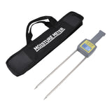 Grain Humidity Tester LED Backlit LCD Display Auto Power Off Long Probe Portable Digital Grain Humidity Meter Grain Hygrometer