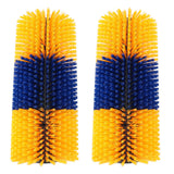 2pcs Livestock Scratch Brushes Full Massage Relieve Itching Animal Back Scratching Brush for Horse Cattle Sheep Yellow