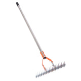 Thatch Rake 14.7 Inch Carbon Steel Stainless Steel Robust Lawn Dethatcher Rake with Handle for Cleaning Dead Grass Yard Garden 3 Sections In Australia - Darrahopens