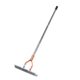 Thatch Rake 14.7 Inch Carbon Steel Stainless Steel Robust Lawn Dethatcher Rake with Handle for Cleaning Dead Grass Yard Garden 3 Sections