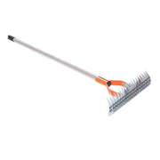 Thatch Rake 14.7 Inch Carbon Steel Stainless Steel Robust Lawn Dethatcher Rake with Handle for Cleaning Dead Grass Yard Garden 3 Sections