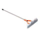 Thatch Rake 14.7 Inch Carbon Steel Stainless Steel Robust Lawn Dethatcher Rake with Handle for Cleaning Dead Grass Yard Garden 3 Sections