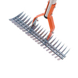 Thatch Rake 14.7 Inch Carbon Steel Stainless Steel Robust Lawn Dethatcher Rake with Handle for Cleaning Dead Grass Yard Garden 4 Sections