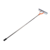Thatch Rake 14.7 Inch Carbon Steel Stainless Steel Robust Lawn Dethatcher Rake with Handle for Cleaning Dead Grass Yard Garden 4 Sections