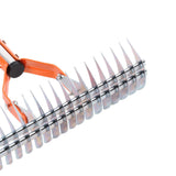 Thatch Rake 14.7 Inch Carbon Steel Stainless Steel Robust Lawn Dethatcher Rake with Handle for Cleaning Dead Grass Yard Garden 4 Sections