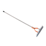 Thatch Rake 14.7 Inch Carbon Steel Stainless Steel Robust Lawn Dethatcher Rake with Handle for Cleaning Dead Grass Yard Garden 4 Sections
