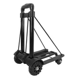 Folding Hand Truck 4 Wheels Iron Tube 99.2 Lb Load Bearing Foldable Luggage Trolley Cart for Travel Shopping