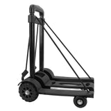 Folding Hand Truck 4 Wheels Iron Tube 99.2 Lb Load Bearing Foldable Luggage Trolley Cart for Travel Shopping
