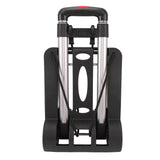 Folding Hand Truck Aluminum Alloy 4 Wheels 40kg Load Dolly Cart for Shopping Luggage