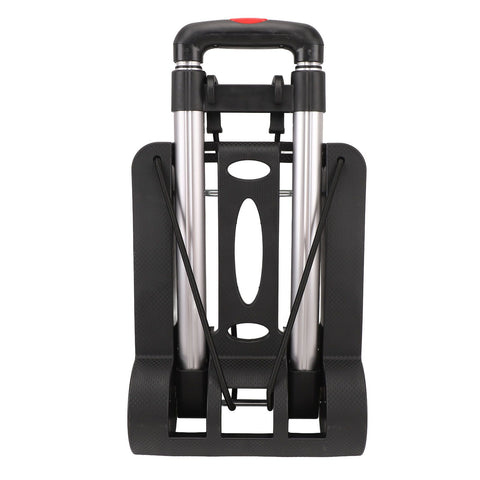 Folding Hand Truck Aluminum Alloy 4 Wheels 40kg Load Dolly Cart for Shopping Luggage