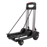 Folding Hand Truck Aluminum Alloy 4 Wheels 40kg Load Dolly Cart for Shopping Luggage