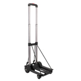 Folding Hand Truck Aluminum Alloy 4 Wheels 40kg Load Dolly Cart for Shopping Luggage