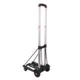 Folding Hand Truck Aluminum Alloy 4 Wheels 40kg Load Dolly Cart for Shopping Luggage