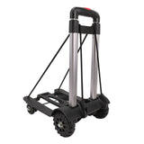 Folding Hand Truck Aluminum Alloy 4 Wheels 40kg Load Dolly Cart for Shopping Luggage
