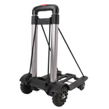 Folding Hand Truck Aluminum Alloy 4 Wheels 40kg Load Dolly Cart for Shopping Luggage