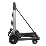 Folding Hand Truck Aluminum Alloy 4 Wheels 40kg Load Dolly Cart for Shopping Luggage