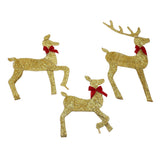 Deer Holiday Decoration Gold LED Easy Assembly 3 Piece Reindeer Family Decor for Xmas Festival Yard Decoration In Australia - Darrahopens