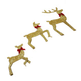 Deer Holiday Decoration Gold LED Easy Assembly 3 Piece Reindeer Family Decor for Xmas Festival Yard Decoration