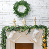 Artificial Pine Needle Rattan Xmas Decor Simulation Feel Soft Plastic Indoor Decoration 1.8m
