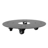 Rolling Plant Stand with Lockable Wheels Quiet Carbon Steel Water Resistant Weather Resistant Round Plant Dolly for Living Room Balcony Patio 30.5cm / 12in