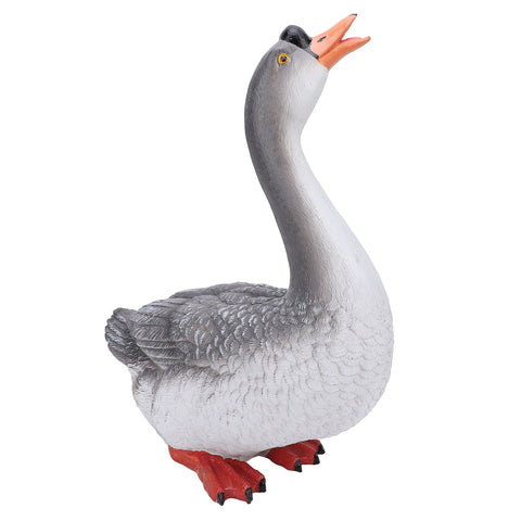 Goose Statue Figurine Resin Gray Goose Farm Animal Sculpture Desktop Ornament for Home Garden Patio Decoration In Australia - Darrahopens