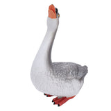 Goose Statue Figurine Resin Gray Goose Farm Animal Sculpture Desktop Ornament for Home Garden Patio Decoration