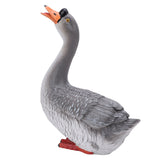 Goose Statue Figurine Resin Gray Goose Farm Animal Sculpture Desktop Ornament for Home Garden Patio Decoration