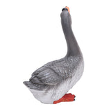 Goose Statue Figurine Resin Gray Goose Farm Animal Sculpture Desktop Ornament for Home Garden Patio Decoration