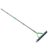 Thatch Rake Lawn Thatching Dethatcher Stainless Steel Metal Grass Grooming Yard Garden Soil Tool with Extension Rod