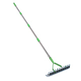 Thatch Rake Lawn Thatching Dethatcher Stainless Steel Metal Grass Grooming Yard Garden Soil Tool with Extension Rod