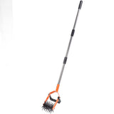 Garden Cultivator Tool Stainless Steel Lawn Reseeding Garden Tool Adjustable Handle Garden Soil Loosener with Weeding Blade for Soil Mixing 3 Sections