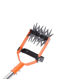 Garden Cultivator Tool Stainless Steel Lawn Reseeding Garden Tool Adjustable Handle Garden Soil Loosener with Weeding Blade for Soil Mixing 3 Sections
