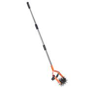 Garden Cultivator Tool Stainless Steel Lawn Reseeding Garden Tool Adjustable Handle Garden Soil Loosener with Weeding Blade for Soil Mixing 3 Sections