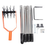Garden Cultivator Tool Stainless Steel Lawn Reseeding Garden Tool Adjustable Handle Garden Soil Loosener with Weeding Blade for Soil Mixing 4 Sections