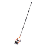 Garden Cultivator Tool Stainless Steel Lawn Reseeding Garden Tool Adjustable Handle Garden Soil Loosener with Weeding Blade for Soil Mixing 4 Sections