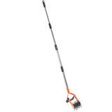 Garden Cultivator Tool Stainless Steel Lawn Reseeding Garden Tool Adjustable Handle Garden Soil Loosener with Weeding Blade for Soil Mixing 4 Sections