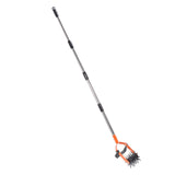 Garden Cultivator Tool Stainless Steel Lawn Reseeding Garden Tool Adjustable Handle Garden Soil Loosener with Weeding Blade for Soil Mixing 4 Sections