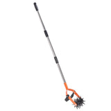 Garden Cultivator Tool Stainless Steel Lawn Reseeding Garden Tool Adjustable Handle Garden Soil Loosener with Weeding Blade for Soil Mixing 4 Sections