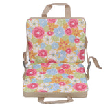 Folding Stadium Seat for Bleacher Oxford Cloth Portable Stadium Chair Cushion with Back Support for Outdoor Camping Sports Events Concerts Flower