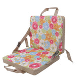 Folding Stadium Seat for Bleacher Oxford Cloth Portable Stadium Chair Cushion with Back Support for Outdoor Camping Sports Events Concerts Flower