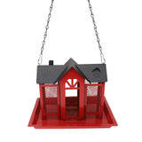 Bird Feeder House for Outside Mesh Wild Bird Feeder Large Capacity Weatherproof Bird Feeding Station Hanging for Garden Yard Squirrel Proof Red