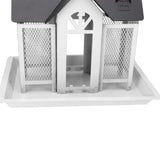 Bird Feeder House for Outside Mesh Wild Bird Feeder Large Capacity Weatherproof Bird Feeding Station Hanging for Garden Yard Squirrel Proof White In Australia - Darrahopens