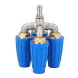 4 in 1 Pressure Washer Nozzle Blue 360° Rotating 4000psi 1/4 Inch Quick Connector Pressure Washer Turbo Nozzle for Vehicle Floor